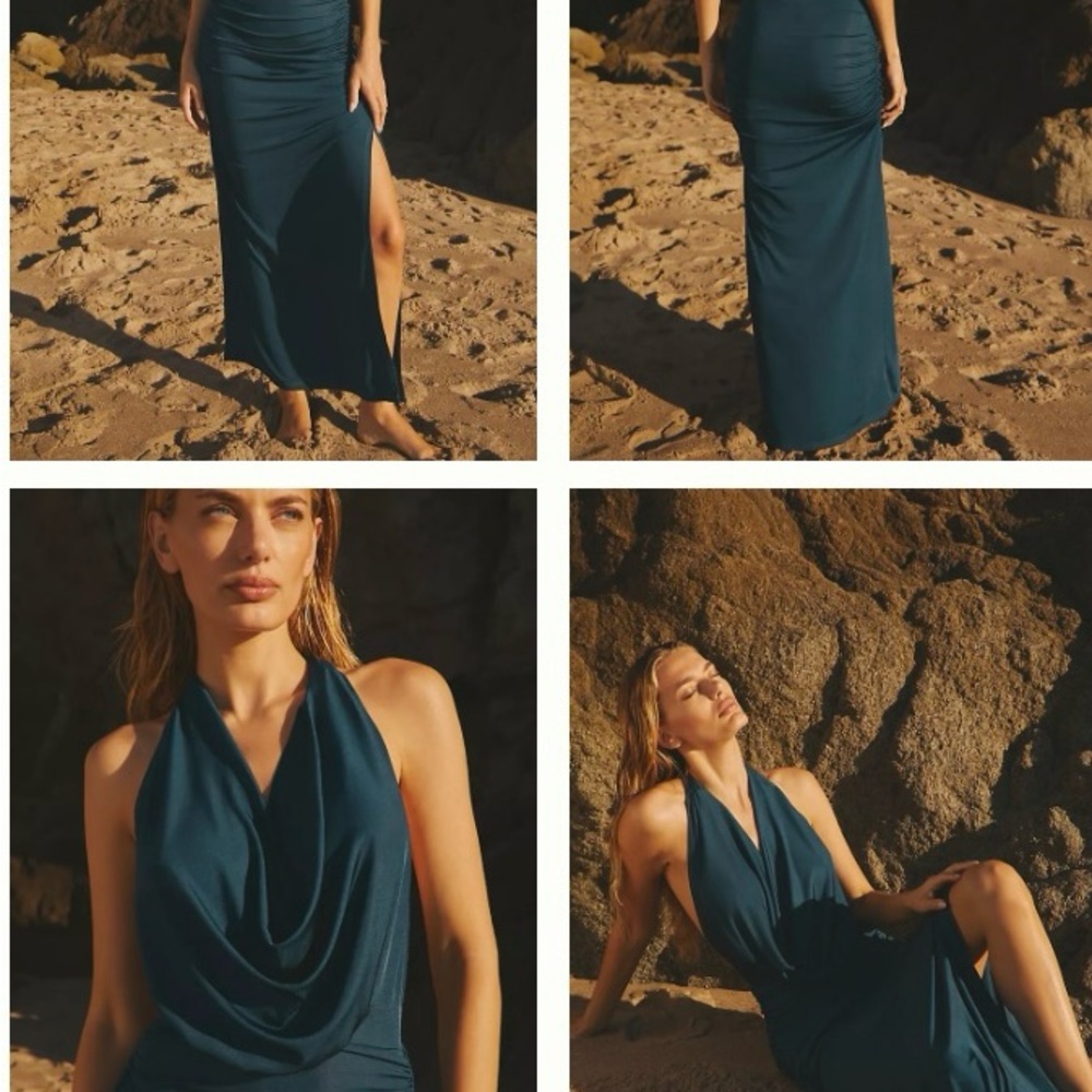 NWT Anthropologie Teal Maxi Dress